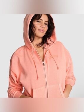 Victorias Secret Ivy Fleece Full-Zip Hoodie Coral Colored ****SOLD OUT***